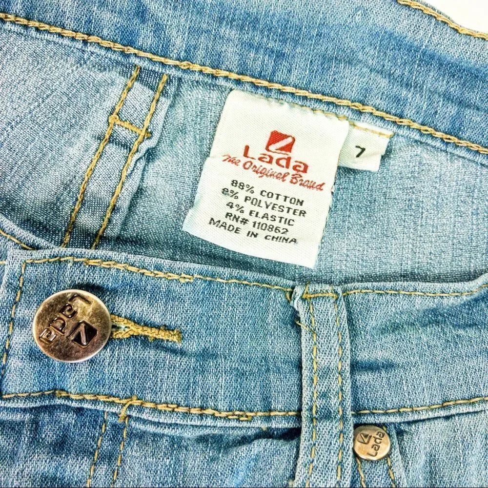 Lada Creased Blue Wash Jeans Sz 7 - Picture 3 of 10